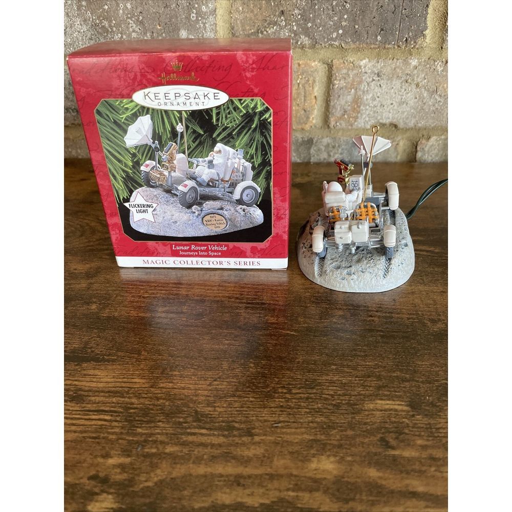 HALLMARK KEEPSAKE ORNAMENT LUNAR ROVER SPACE‎ MOON FLICKERING LIGHT NIB 1999 - Picture 11 of 16